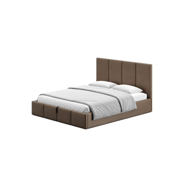 Doppelbett Braun mit Stoffbezug